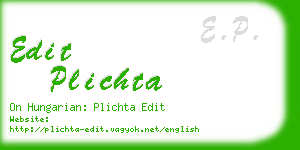 edit plichta business card